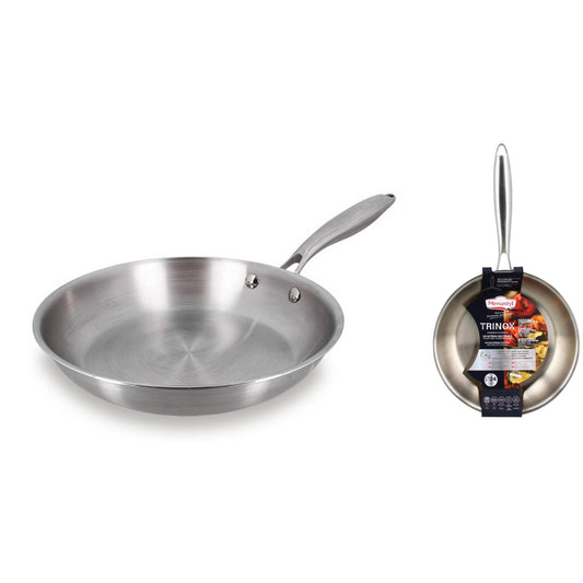 POELE TRINOX 24CM EN ACIER INOXYDABLE TOUS FEUX