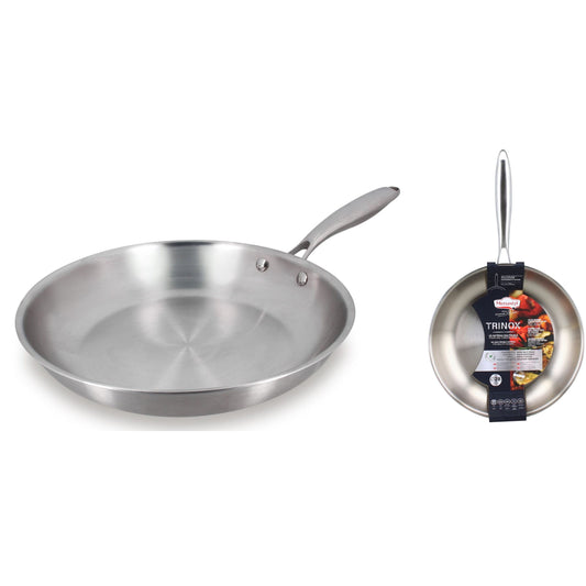 POELE TRINOX 28CM EN ACIER INOXYDABLE TOUS FEUX