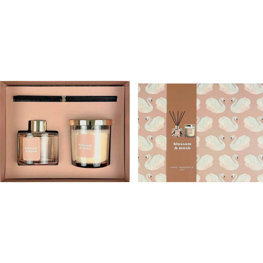 DIFFUSEUR & BOUGIE PARF. 120ML-145GR FLEUR-MUSC