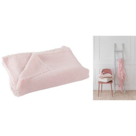 PLAID DELAVE LIN ROSE 200X150CM