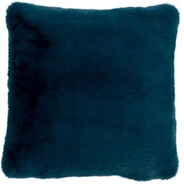 COUSSIN IMITATION FOURRURE "CUTIE" POLYESTER PETROLE 45X45CM