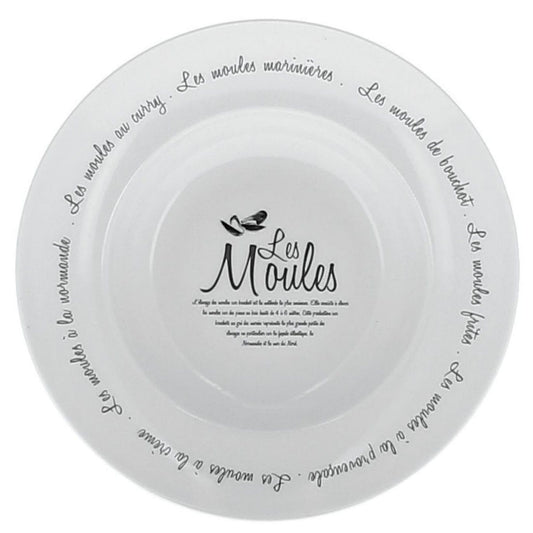 ASSIETTE MOULES ECRITURE 26CM