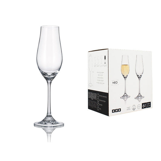 BOÎTE DE 6 FLUTES NEO 20CL CRISTALLIN