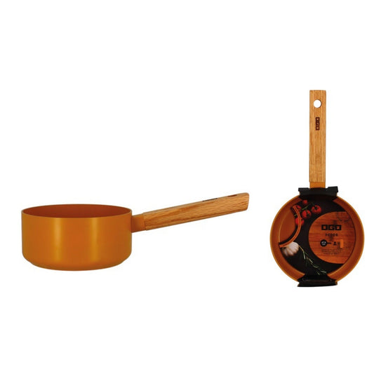 CASSEROLE ECTOR JAUNE MANCHE BOIS 16CM OGO