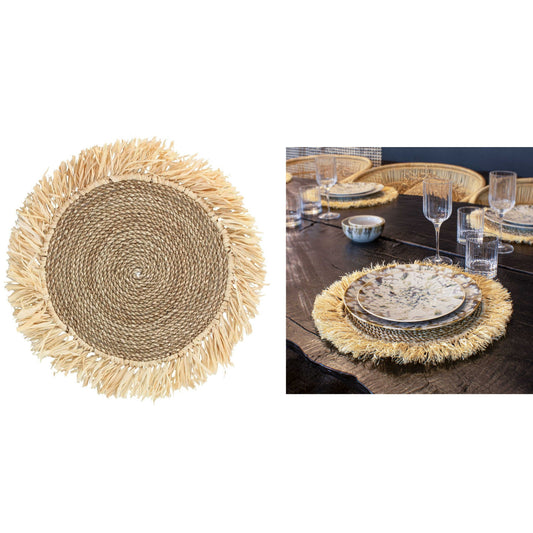 SET DE TABLE EN RAPHIA NATUREL OAXA 38CM