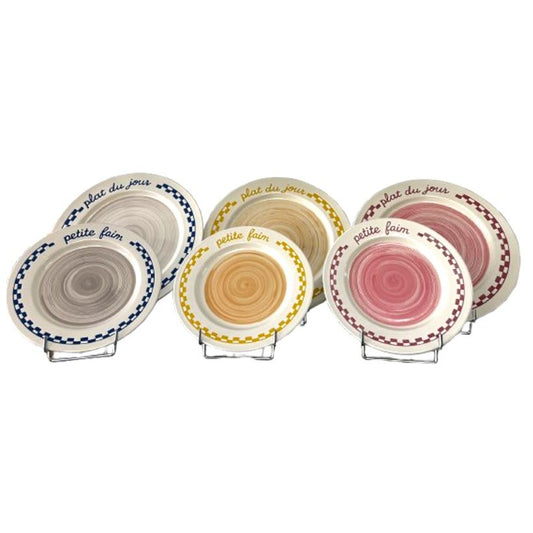 ASSIETTE PLATE 27CM + DESSERT 19CM ASS GINETTE