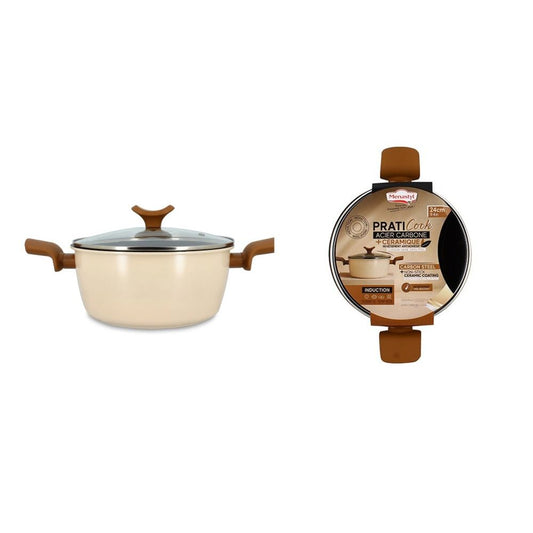 erplain_file_id:1706361 - FAITOUT PRATICOOK BEIGE EN ACIER CARBONE 24CM