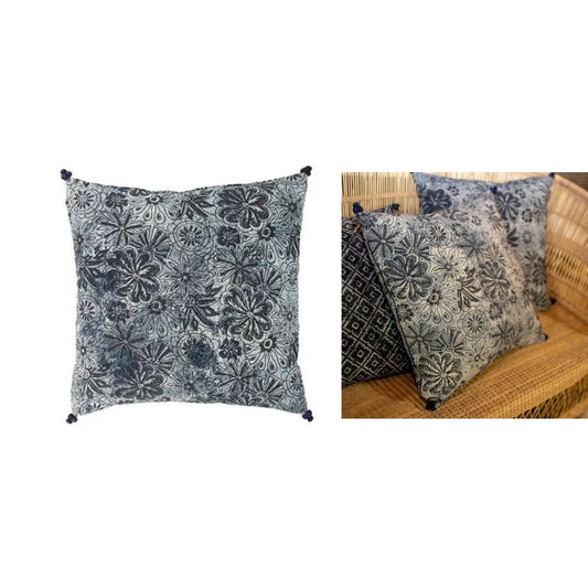 erplain_file_id:1548789 - COUSSIN COTON 45X45CM MELTING BLEU/NOIR