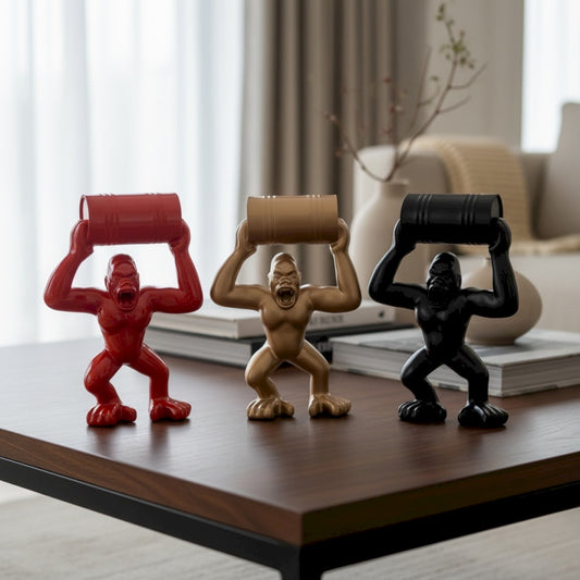 GORILLE NOIR/ROUGE/OR ASS EMOTION 25CM