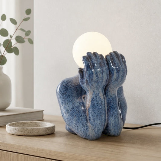 LAMPE PERSONNAGE MAIN EN CERAMIQUE G9 18X14X25CM