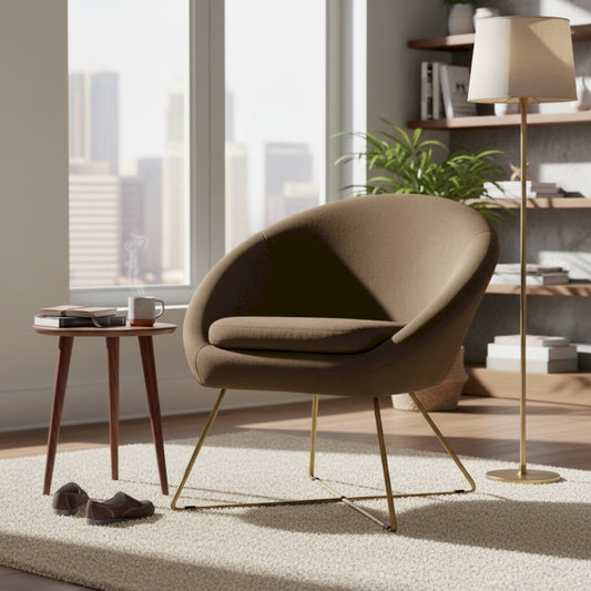 FAUTEUIL MARRON TAUPE AUXANE A45 - 73X65X73CM