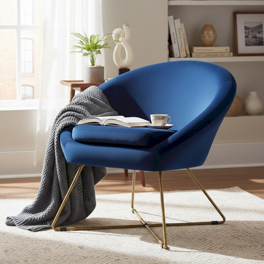 FAUTEUIL BLEU AUXANE A45 - 73X65X73CM