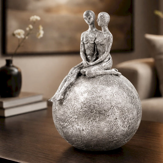 COUPLE/BOULE SPLENDEUR EN POLYRESINE 27CM