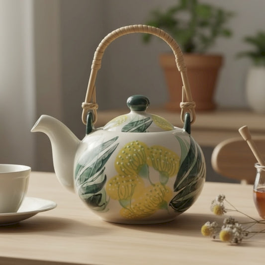 COFFRET THEIERE CALLIE PORCELAINE 14X18X12CM
