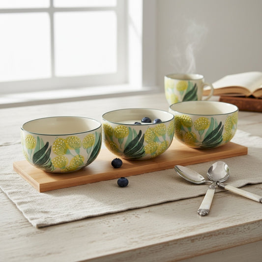 COFFRET PLAT APERITIF 3 BOLS CALLIE GRES