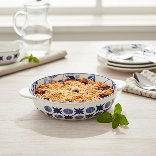 COFFRET TOURTIERE RONDE IPANEMA PORC. 19X16X4CM
