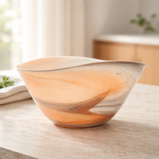 CENTRE DE TABLE MARBRE EN VERRE 30X22X15CM