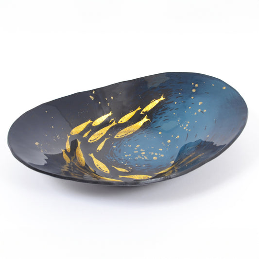 PLAT OVAL EN VERRE SAKANA 25CM