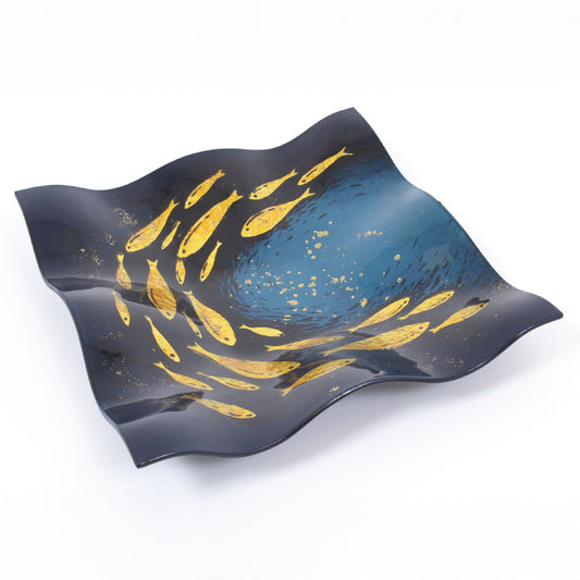 PLAT CARRE EN VERRE SAKANA 28CM