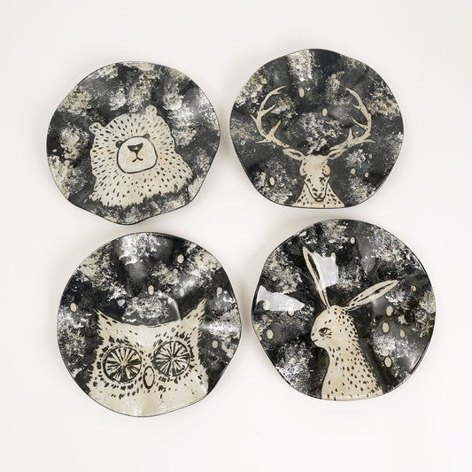 PLAT ROND ASS EN VERRE NORDIC 25CM