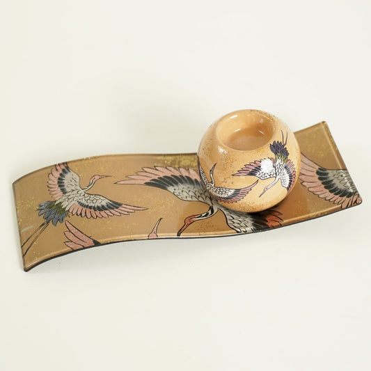BOUGEOIR S/PLAT EN VERRE GASCOGNE 30CM