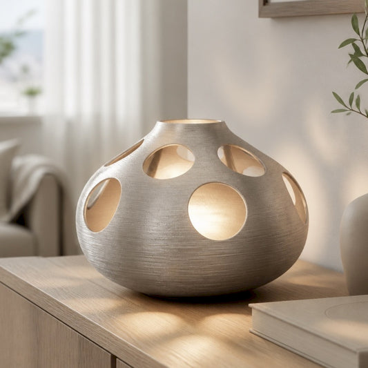 LAMPE BOULE ANTRACIT CERAMIQUE E27 33CM