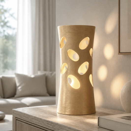 LAMPE CYLINDRE GOLDY CERAMIQUE E27 45CM