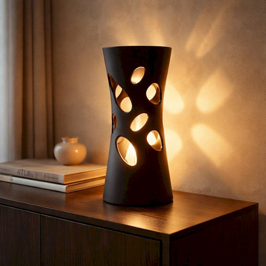 LAMPE CYLINDRE NERO EN CERAMIQUE E27 45CM